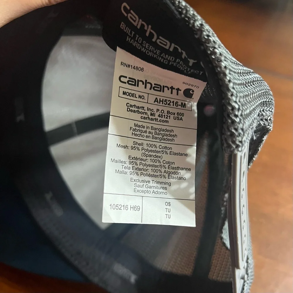 New - Carhartt Men's Blue and Gray Mesh Back Cap - Picture 4 of 4